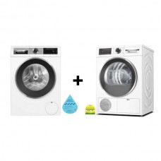 (BUNDLE) BOSCH WGG25400SG front load Washing machine(10KG)(Water Efficiency Class 4) +  Bosch WQG24200SG Series 6 Heat Pump Tumble Dryer (9KG)(Energy Efficiency 5 Ticks)